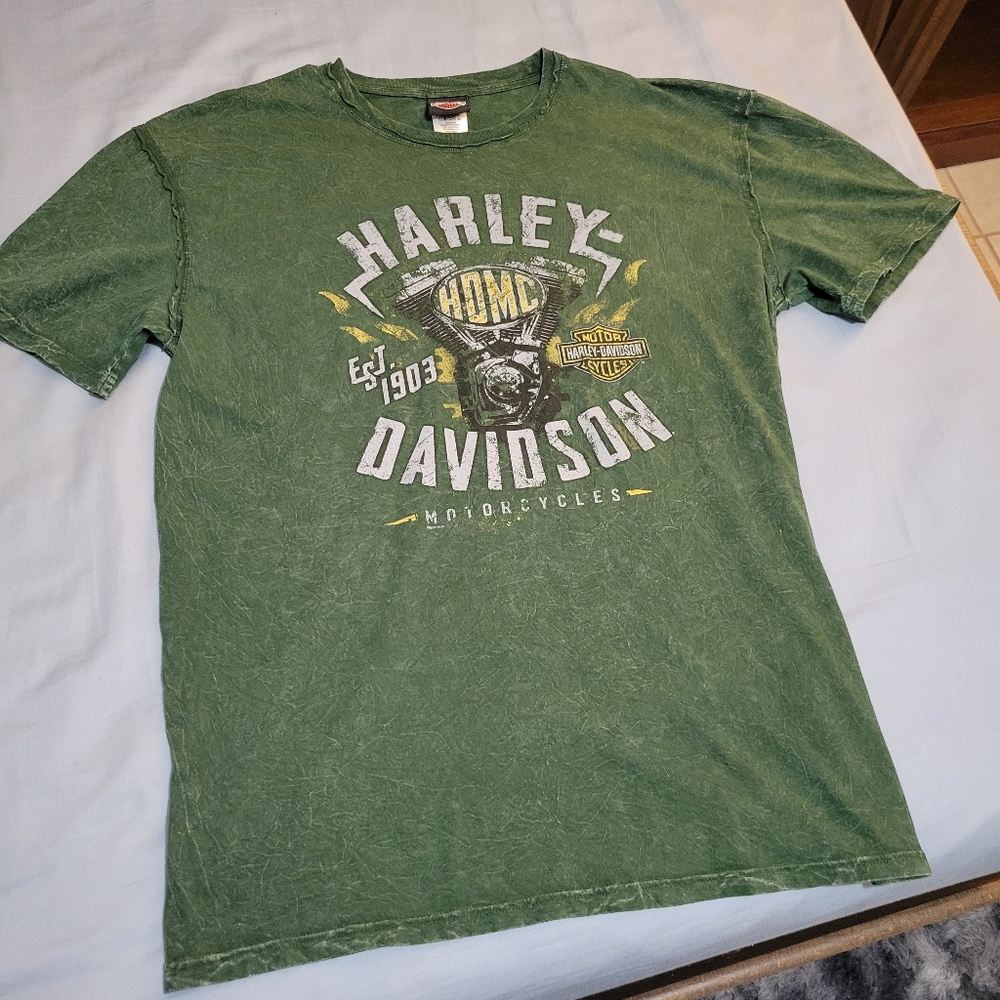 Harley-Davidson Green Men's T-Shirt Motorcycle Caymen Islands XL